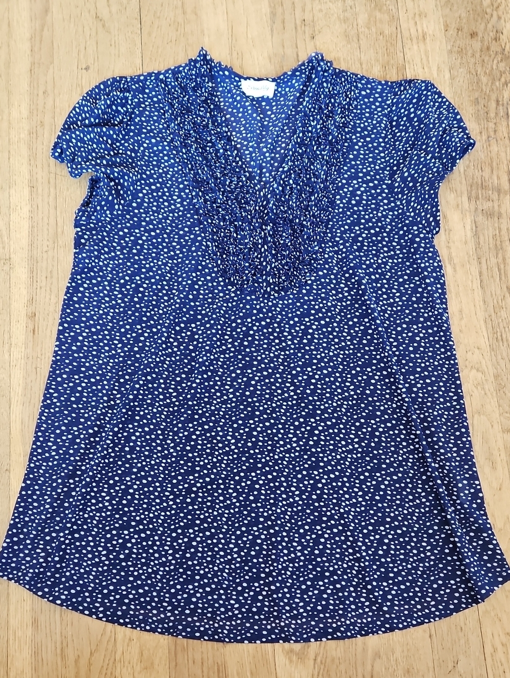 Siren Lily Polka Dot Ruffle Top L